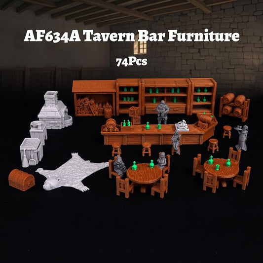 74 Pcs Tavern Bar Furniture RPG Terrain Set – Detailed DND Accessories - Image 2
