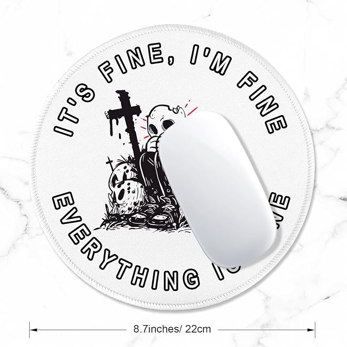 ITNRSIIET Round Mouse Pad with Stitched Edge Premium-Textured Waterproof - Image 2