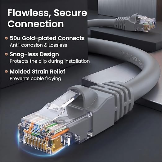 GEARit Cat 6 Patch Cables 1 ft Gray Cat6 Patch Cables 1ft Gray/Ethernet Patch - Image 4