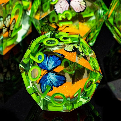 Butterfly DND Dice Green Liquid Core Dice Set - Image 5