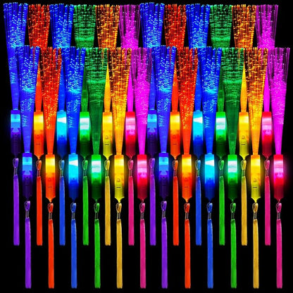 Kasyat 10 Pieces Glow Fiber Wands Sticks Light up Fiber Optic Wands LED by Kasyat