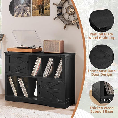 Large Record Player Stand with Vinyl Storage Up to 450 Albums, 39 Inch - Image 6