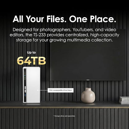 QNAP TS-233-US 2 Bay Affordable Desktop NAS - Image 3