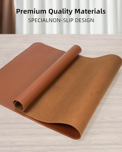 Leather Desk Pad Protector, Office Desk Mat, Large Mouse Pad, Non-Slip Desk - Image 2