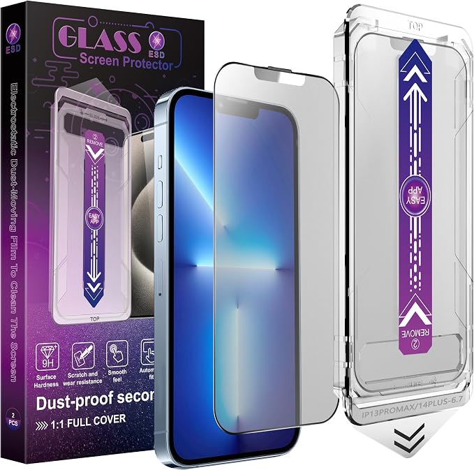 2 Pack Matte Screen Protector for iPhone 13 Pro Max/iPhone 14 Plus, 9H Tempered by Unknown