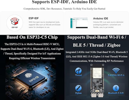 ESP32-C5 5GHz/2.4GHz Dual-Band Wi-Fi 6 Development Board, 240MHz RISC-V - Image 5