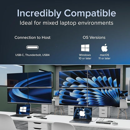 Plugable USB C Docking Station 5 Monitors, 140W DisplayLink Dock Connects up to - Image 4