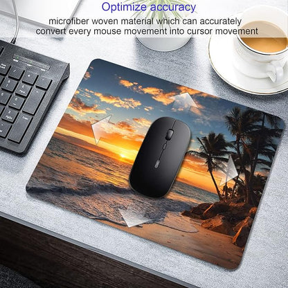 Sunset Beach Mouse pad with Tropical Ocean Landscape and Non-Slip Rubber Base - Image 3