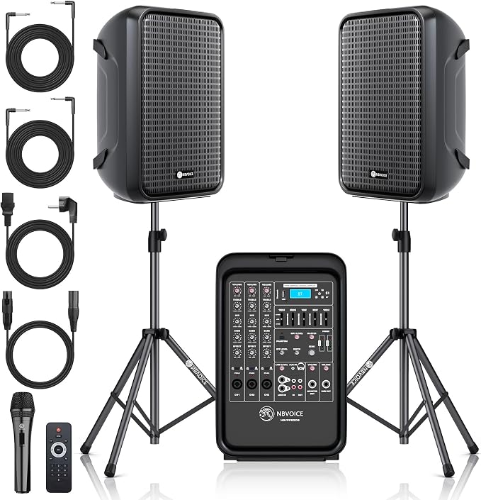 Professional Portable All-in-One 2-Way PA System Suitcase-Style Design by NBVOICE