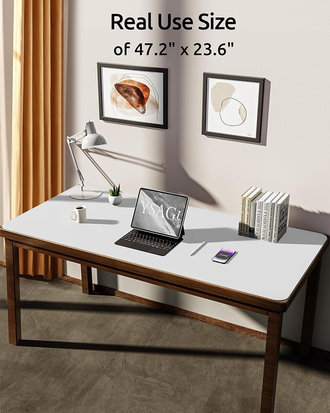 YSAGi Leather Desk Protector, Office Mat, Large Mouse Mat, Non-Slip PU Leather - Image 3