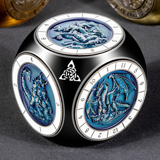 7 in 1 D6 Spinner DND Dice Set D&D, Metal Cube D and D Dice - Image 2