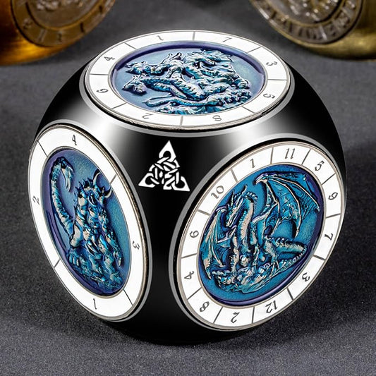 7 in 1 D6 Spinner DND Dice Set D&D, Metal Cube D and D Dice - Image 2