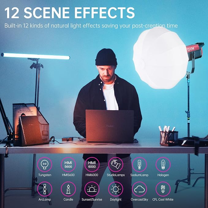 GVM 300W Photo Lighting RGB Video Light - Image 2