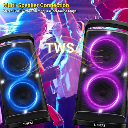 Portable Bluetooth Speaker: 160W Peak Powerful Loud Sound Deep Bass Wireless - Image 4