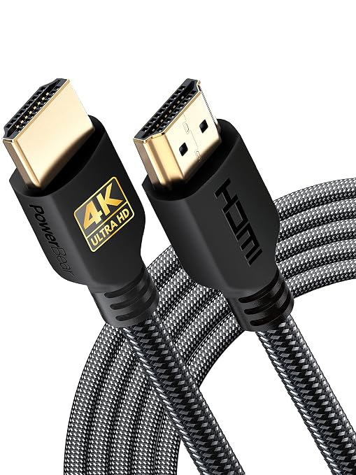 PowerBear 4K HDMI Cable 15 ft | High Speed Hdmi Cables, Braided Nylon & Gold by PowerBear
