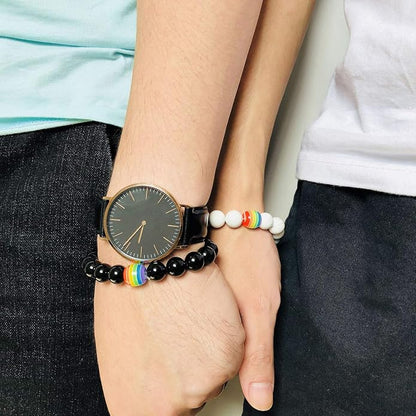Nanafast Titanium Stainless Steel Rainbow LGBT Pride Bracelet Handmade Braided - Image 8