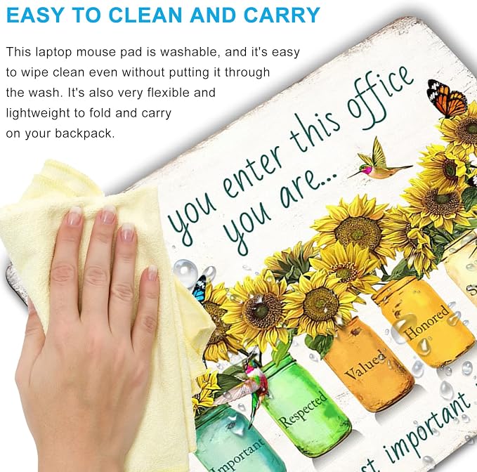 Sunflower and Butterfly Mouse pad Personalized Inspirational Designs Computer - Image 5