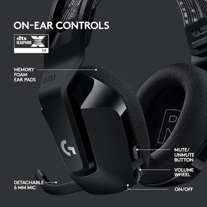 Logitech G733 Lightspeed Wireless Gaming Headset + Litra Beam LX Premium - Image 2