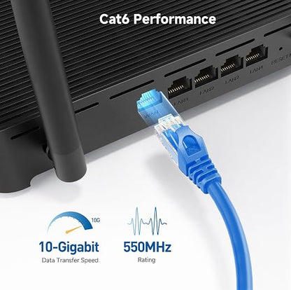 Cable Matters 10Gbps 5-Pack Snagless Cat 6 Ethernet Cable - 8ft - Image 3
