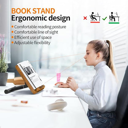 NAMON Rolling 2-in-1 Dual-use Floor & Desktop Book Stand, 100% Solid Wood - Image 5