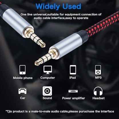 Male to Male Audio Cable 3Ft, 90 Degree TRRS 3.5mm 4 Pole Nylon Braided Stereo - Image 7