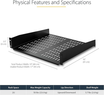 StarTech.com 2U Server Rack Shelf - Image 2