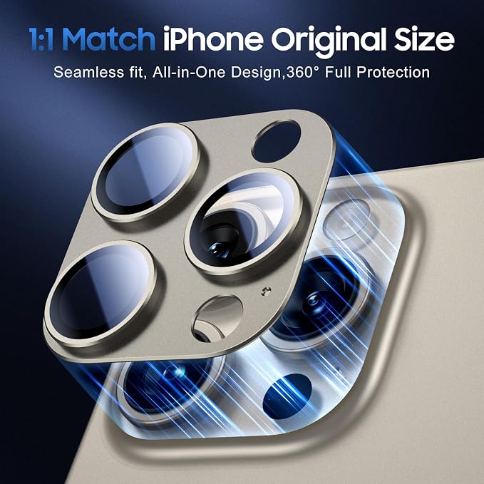 UniqueMe for 3 Pack iPhone 15 Pro/iPhone 15 Pro Max Camera Lens Protector - Image 5