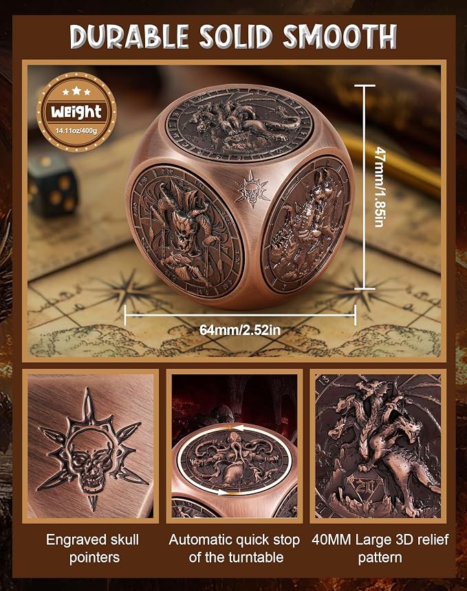Kabinka Spinner Dice for 7 in 1 DND Dice Set, Unique Metal Dice for Dungeons - Image 6