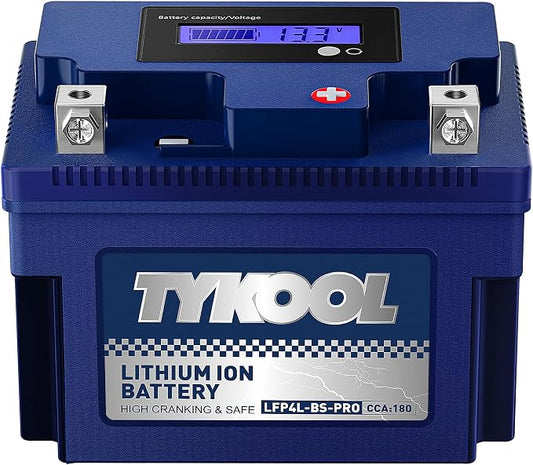 TYKOOL YTX4L-BS-Pro High PerformanceLithium Motorcycle Battery, 180CCA 12.8V by TYKOOL