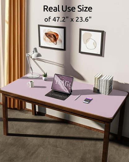 YSAGi Leather Desk Pad Protector, Office Desk Mat, Large Mouse Pad, Non-Slip PU - Image 3