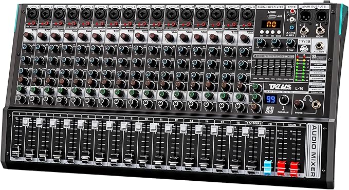 Audio Mixer, TKLBLS Professional 16 Channel DJ Mixer Board by TKLBLS