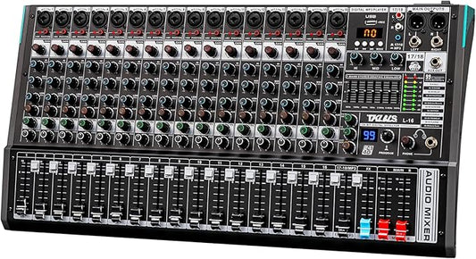 Audio Mixer, TKLBLS Professional 16 Channel DJ Mixer Board by TKLBLS
