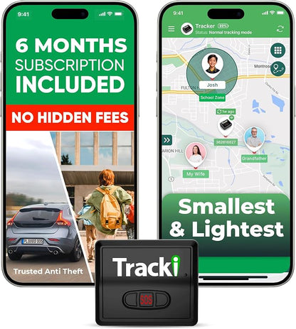 Tracki Mini GPS Tracker, 6-Month Subscription Included – Universal Compact 4G by Tracki