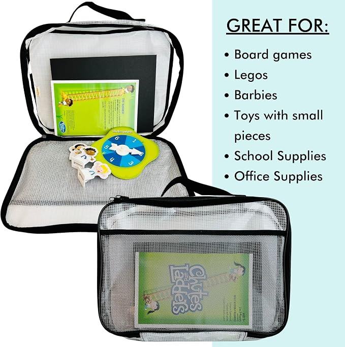 4PC Large Mesh Storage Bag for Board Games, Zippered Bags for Organization - Image 3