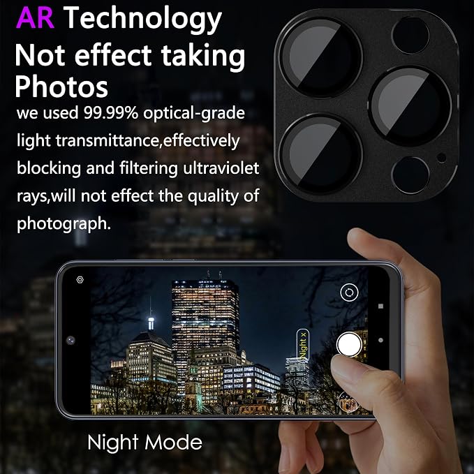 2 Pack Camera Lens Protector for iPhone 14 Pro/iPhone 14 Pro Max, AR Tempered - Image 3