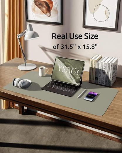 YSAGi Leather Desk Protector, Office Mat, Large Mouse Mat, Non-Slip PU Leather - Image 5