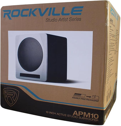 Rockville APM10W Active Studio Subwoofer in White, MDF Wood, RCA/XLR/Optical - Image 8