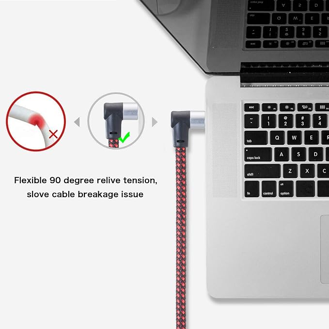 Male to Male Audio Cable 12Ft, 90 Degree TRRS 3.5mm 4 Pole Nylon Braided Stereo - Image 4