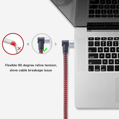 Male to Male Audio Cable 3Ft, 90 Degree TRRS 3.5mm 4 Pole Nylon Braided Stereo - Image 4