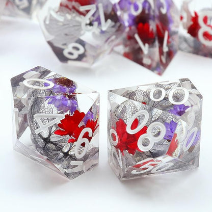Haxtec Flower DND Dice Set Sharp Edge Dice - Image 2