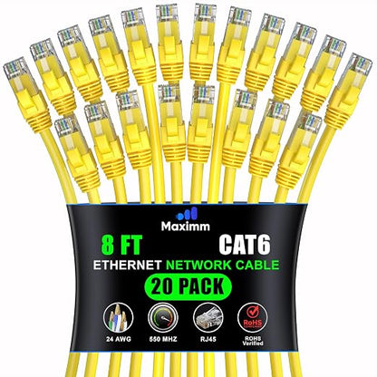 Maximm Cat 6 Ethernet Cable 8 ft by MaximmCable