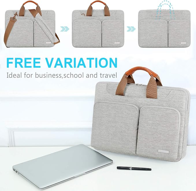 Lacdo 360° Protective Laptop Shoulder Bag, 16 inch Laptop Bag - Image 5