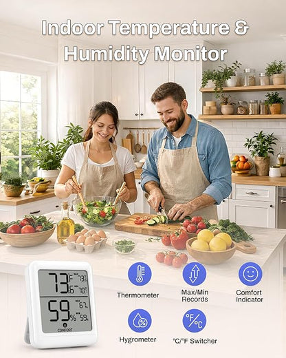 BN-LINK Digital Hygrometer Indoor Room Thermometer, Accurate Temperature and - Image 6