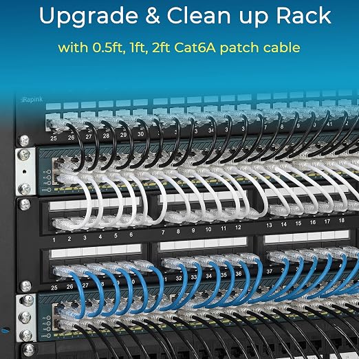 Rapink Patch Cables Cat6/ Cat6a 0.5ft Slim, Cat6a Ethernet Patch Cable 10G - Image 7