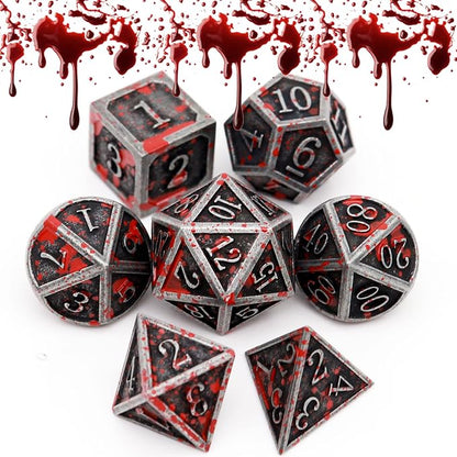 Haxtec Bloodstained Metal DND Dice Set Blood Polyhedral D&D Dice Compatible - Image 6