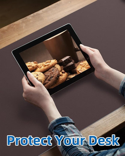 Leather Desk Pad Protector, Office Desk Mat, Non-Slip PU Leather Desk Blotter - Image 3