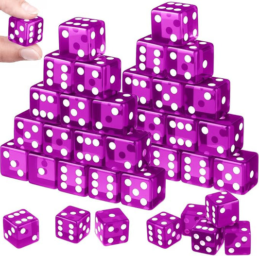 36 Piece 19 mm Casino Style Craps Dice Sets Acrylic and Translucent D6 Dice by Seenelling