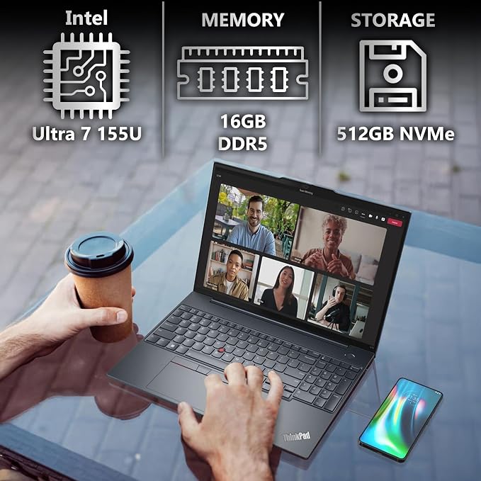 Lenovo ThinkPad T16 Gen 3 Business Laptop 16” FHD+ Display, Intel Ultra 7-155U - Image 2