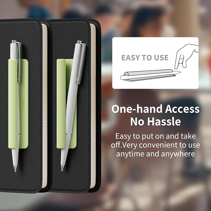ELETIUO Pencil Holder For Most Pens, Self-Adhesive Stick To Notebooks, Silicone - Image 5
