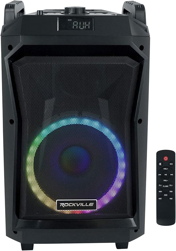 Rockville ROCKNGO 800 10" Portable Bluetooth Speaker, LED Lights, Mic Priority - Image 2